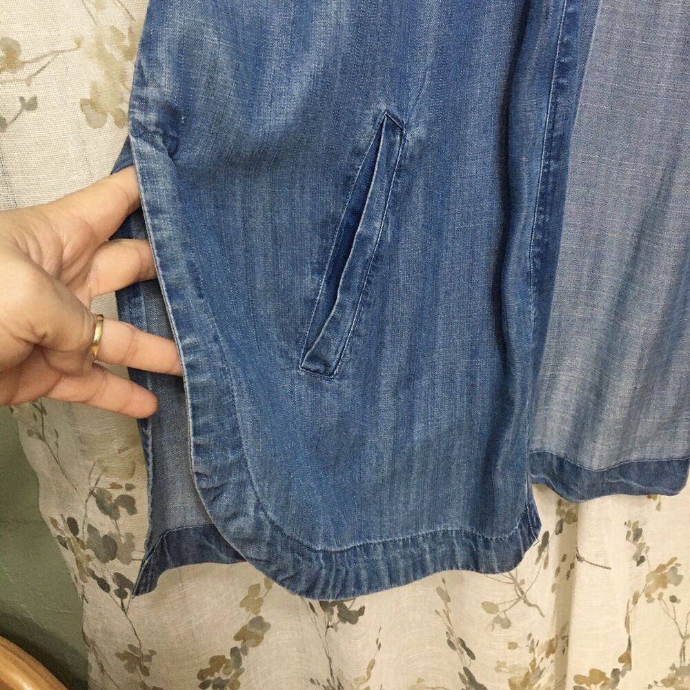 Style & Co Embroidered Chambray Kimono L Open Front  Boho Cottagecore Festival - Picture 4 of 16